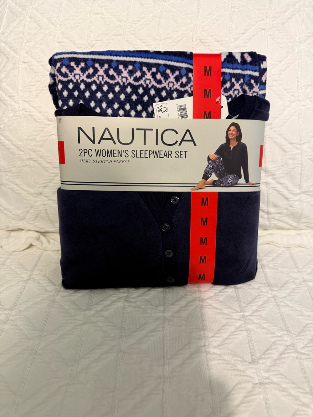 Nautica Women's 2-Piece Sleepwear Set - Navy & Light Blue Pattern